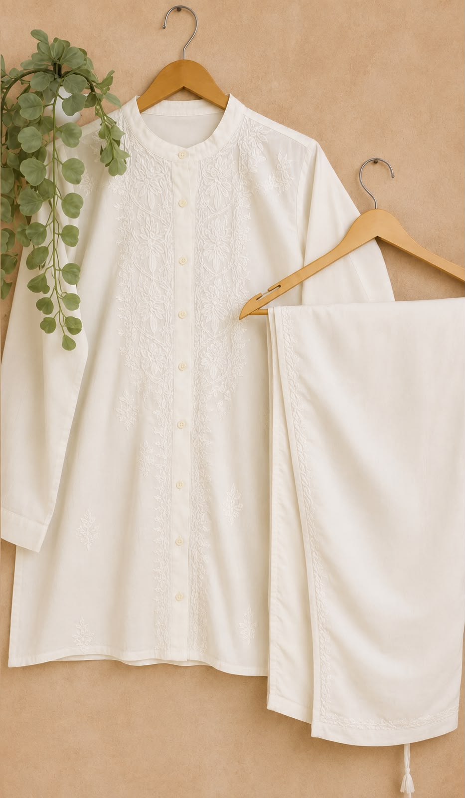Women's Chikankari Co-Ord Set | 2 Piece | Semi-Stitched | Fits Up to XXL