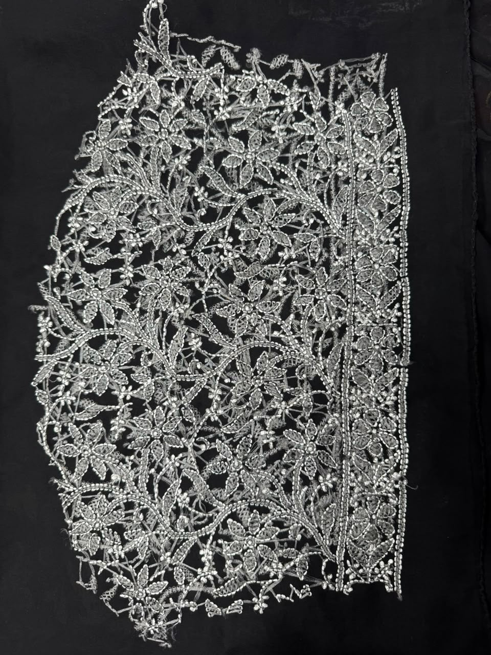 Georgette Chikankari Saree in Black