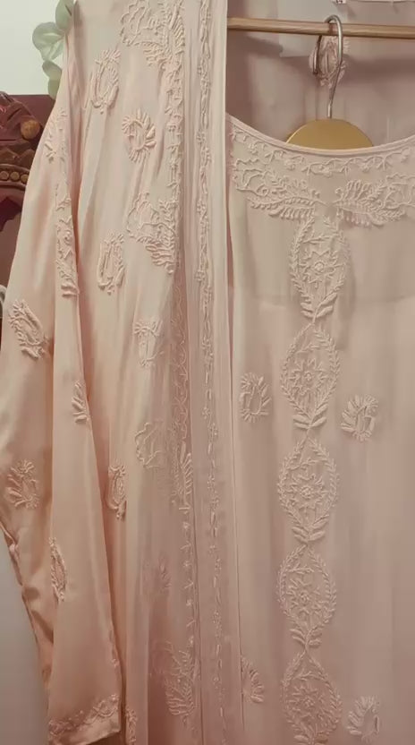 Chikankari Three-Piece Sharara Set