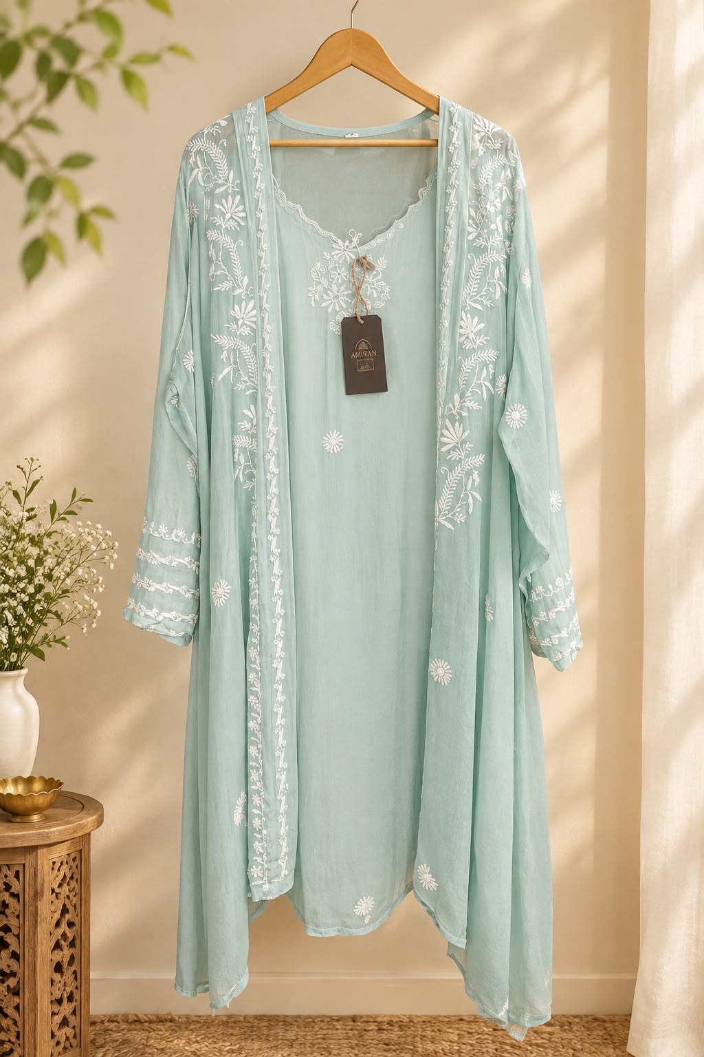 Chikankari Three-Piece Palazzo Set
